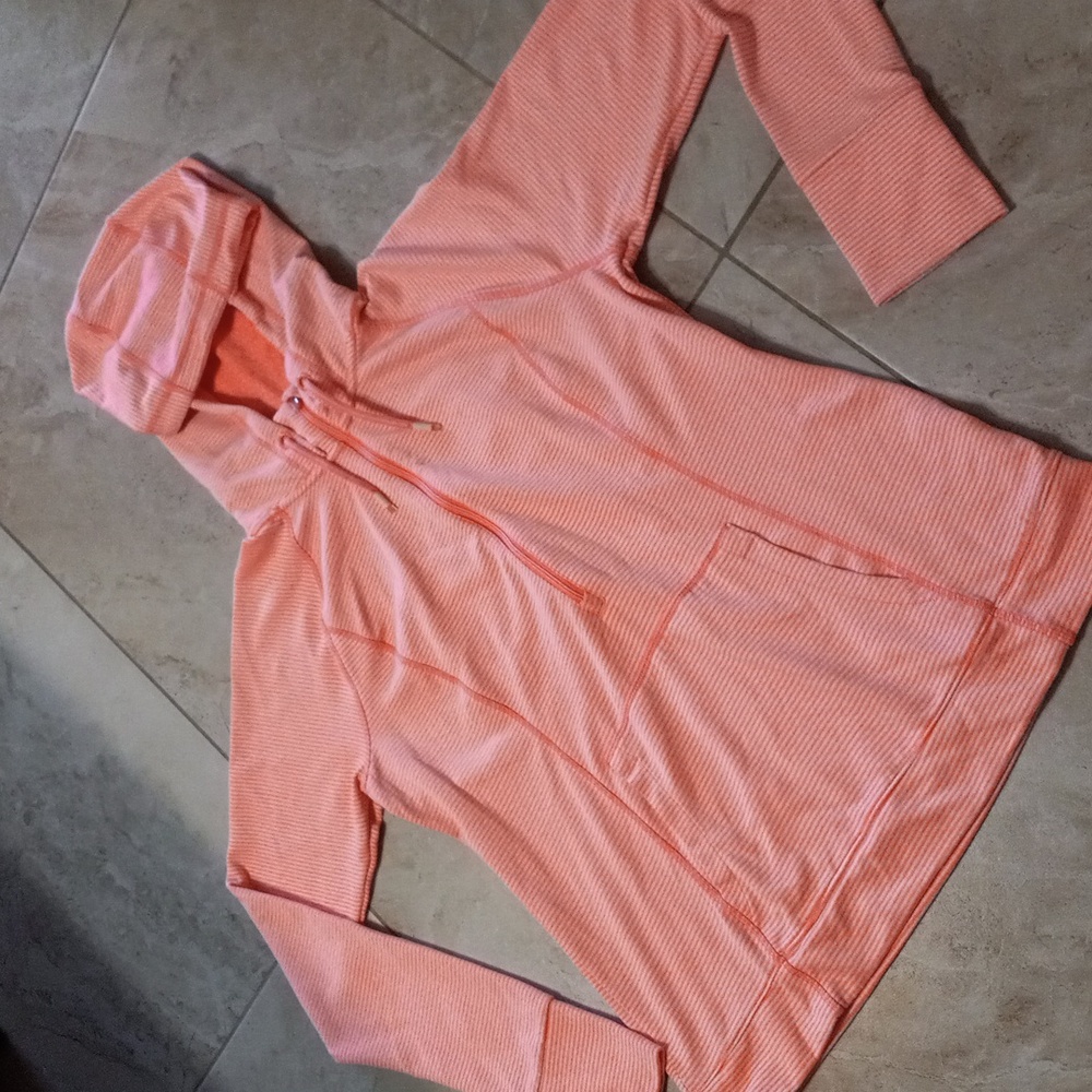 Tangerine Women's Coral Striped Hoodie